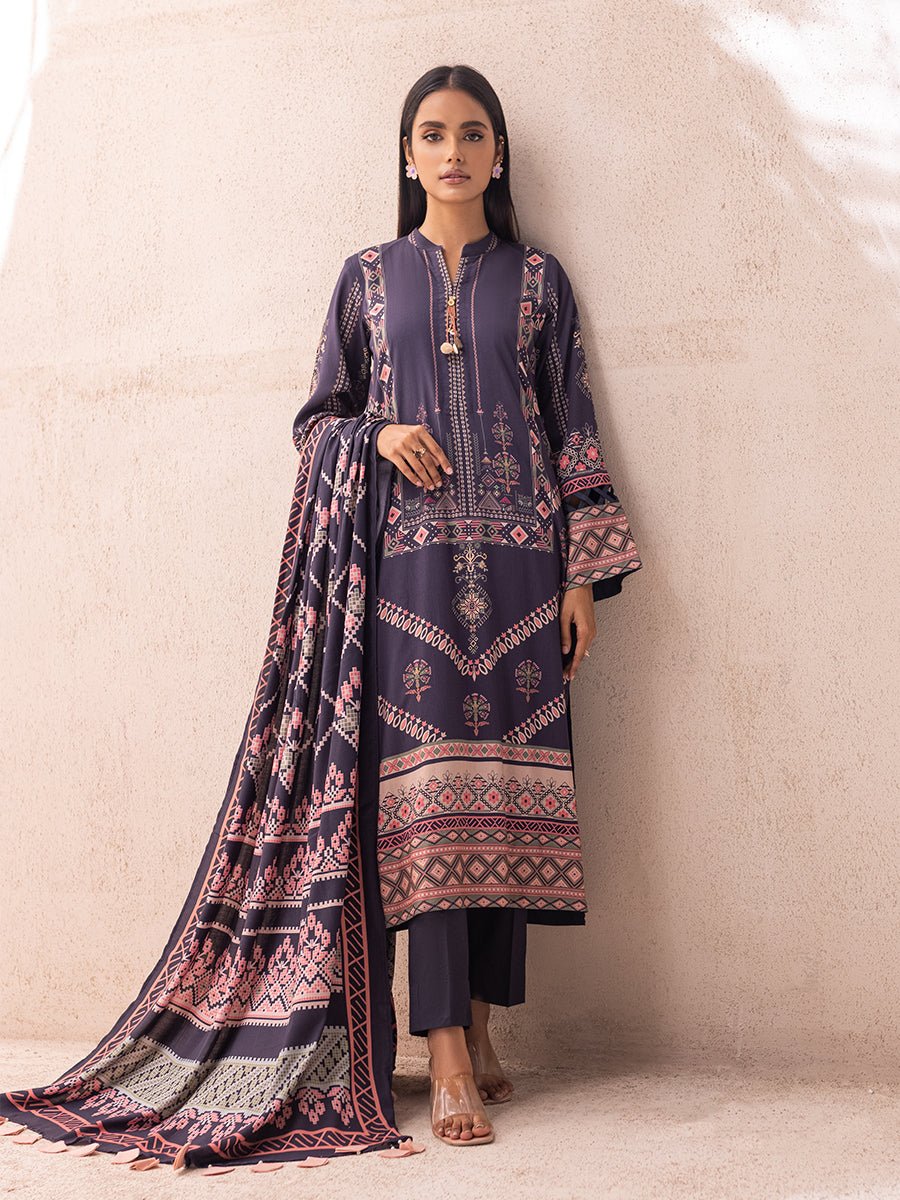 3pc Stitched Printed Linen Suit Vol.2 (WK-01185) - SalitexOnline