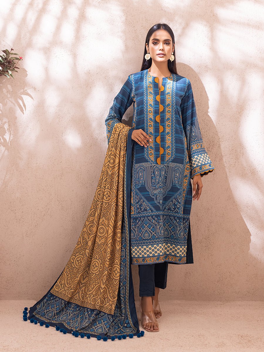 3pc Stitched Printed Linen Suit Vol.2 (WK-01187) - SalitexOnline