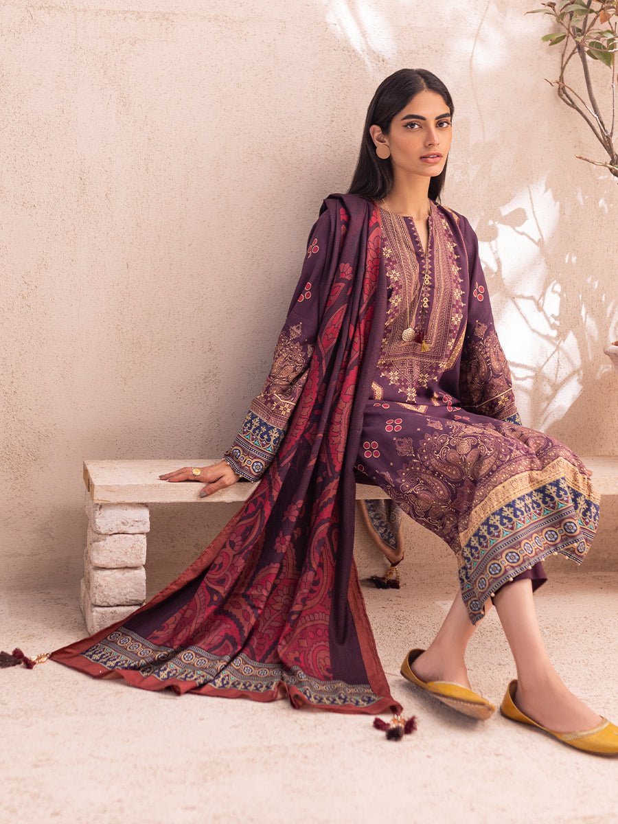 3pc Stitched Printed Linen Suit Vol.2 (WK-01189) - SalitexOnline