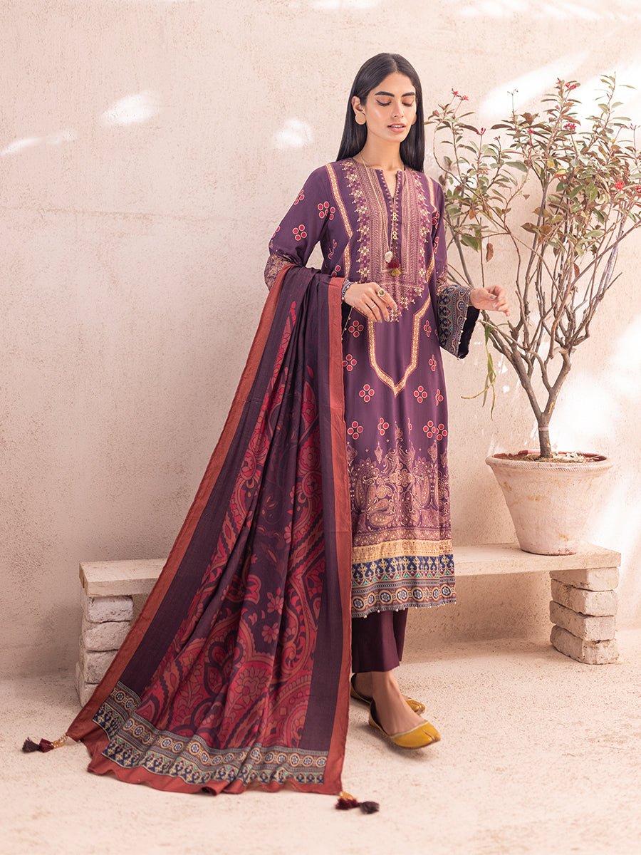 3pc Stitched Printed Linen Suit Vol.2 (WK-01189) - SalitexOnline