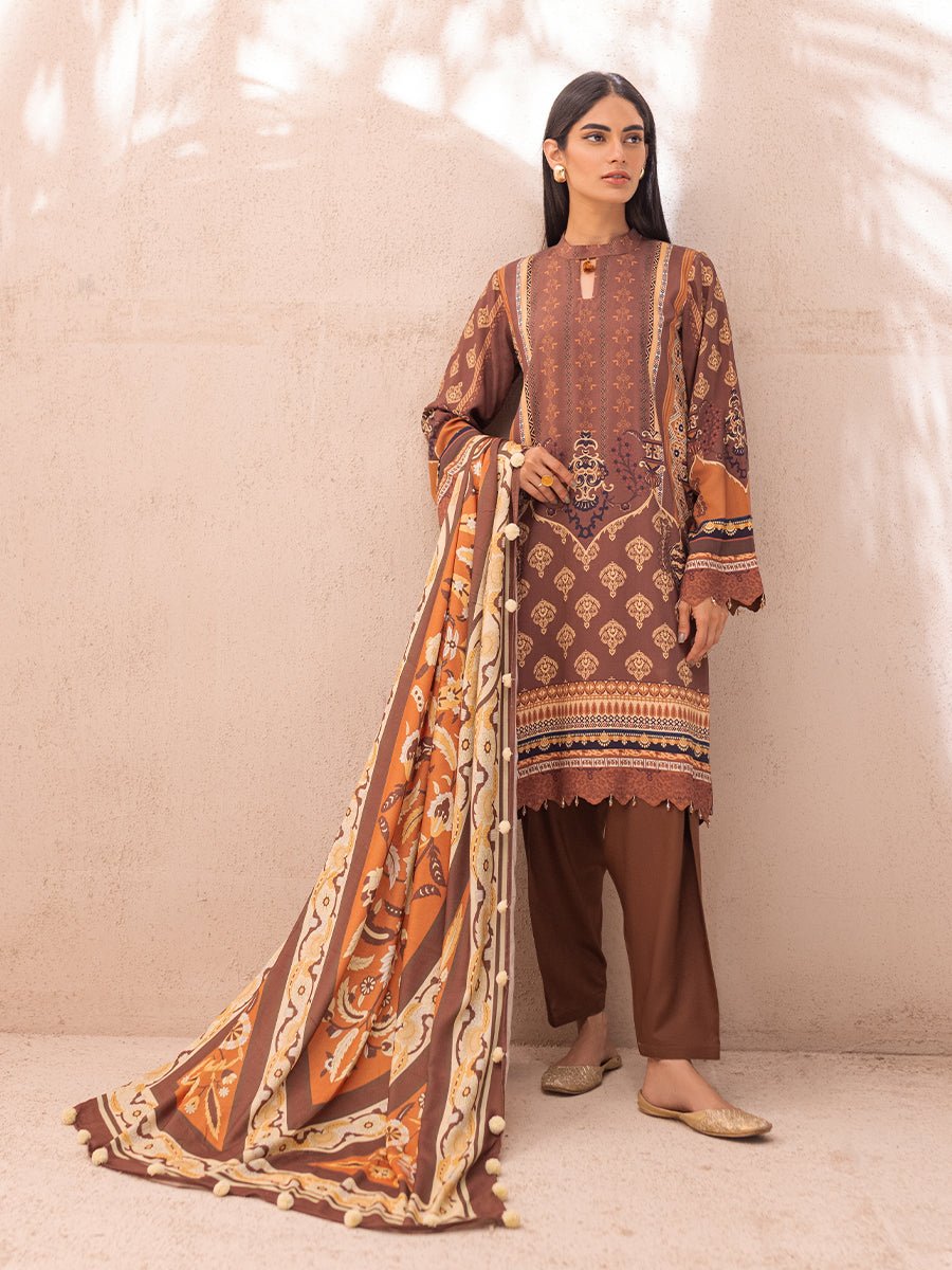 3pc Stitched Printed Linen Suit Vol.2 (WK-01190) - SalitexOnline