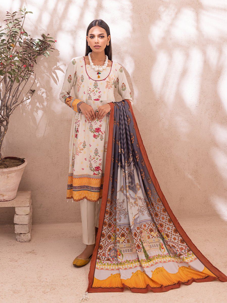 3pc Stitched Printed Linen Suit Vol.2 (WK-01192) - SalitexOnline