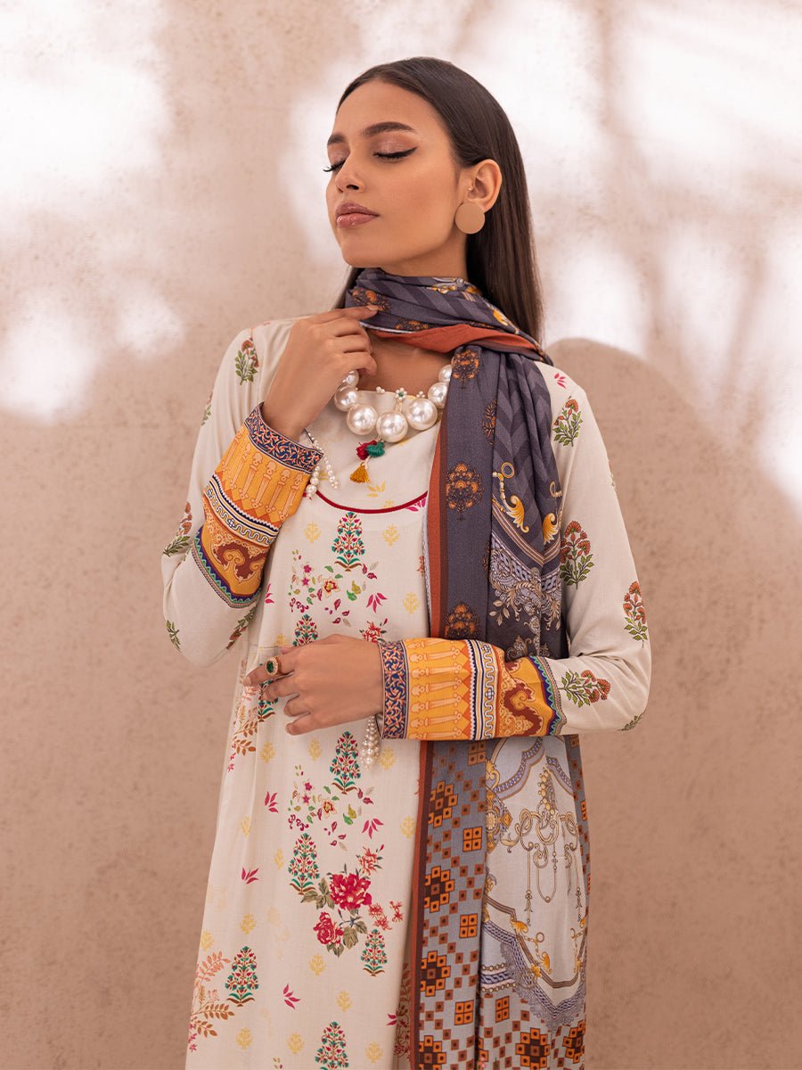 3pc Stitched Printed Linen Suit Vol.2 (WK-01192) - SalitexOnline