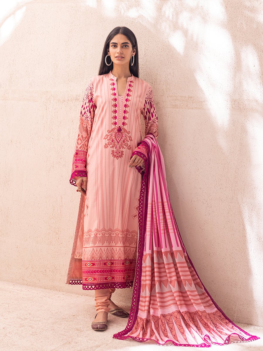 3pc Stitched Printed Linen Suit Vol.2 (WK-01193) - SalitexOnline