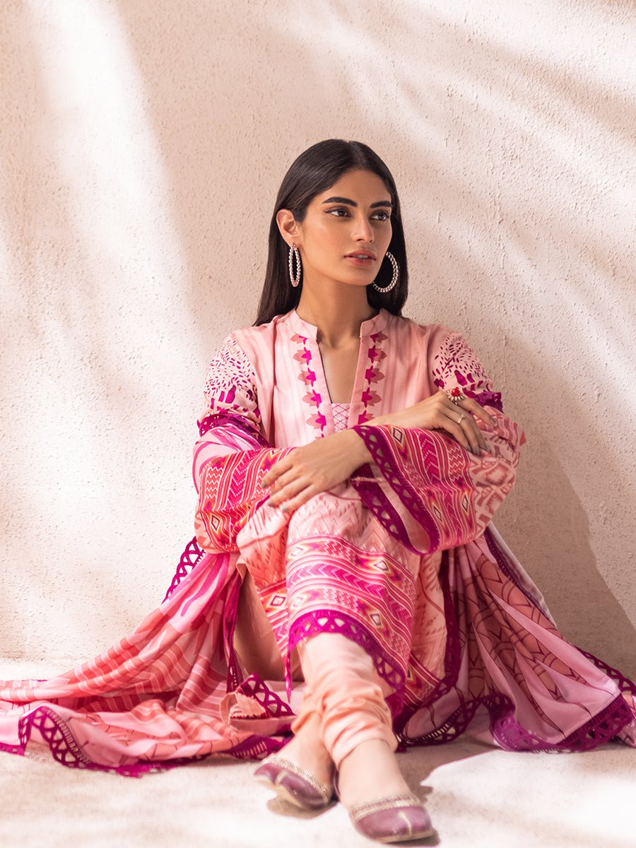 3pc Stitched Printed Linen Suit Vol.2 (WK-01193) - SalitexOnline