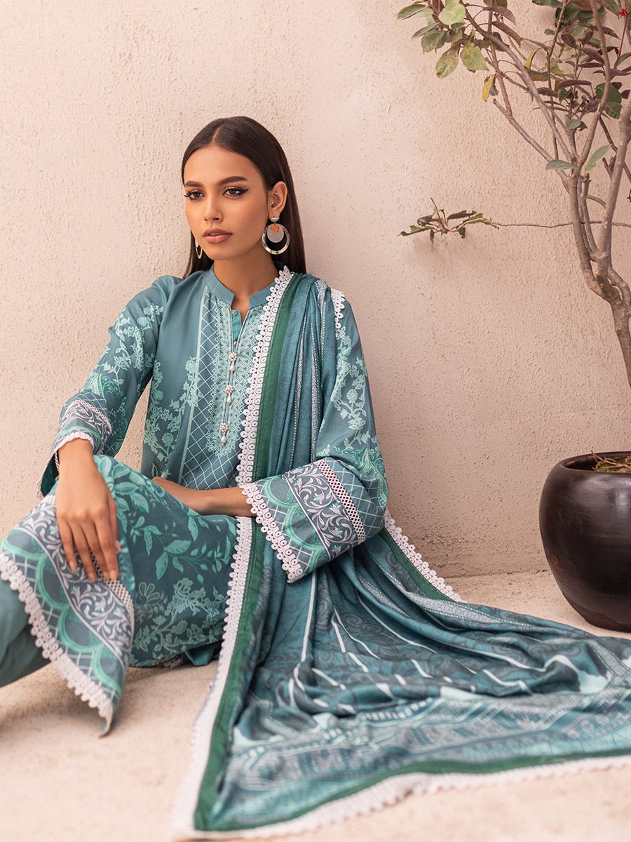 3pc Stitched Printed Linen Suit Vol.2 (WK-01194) - SalitexOnline