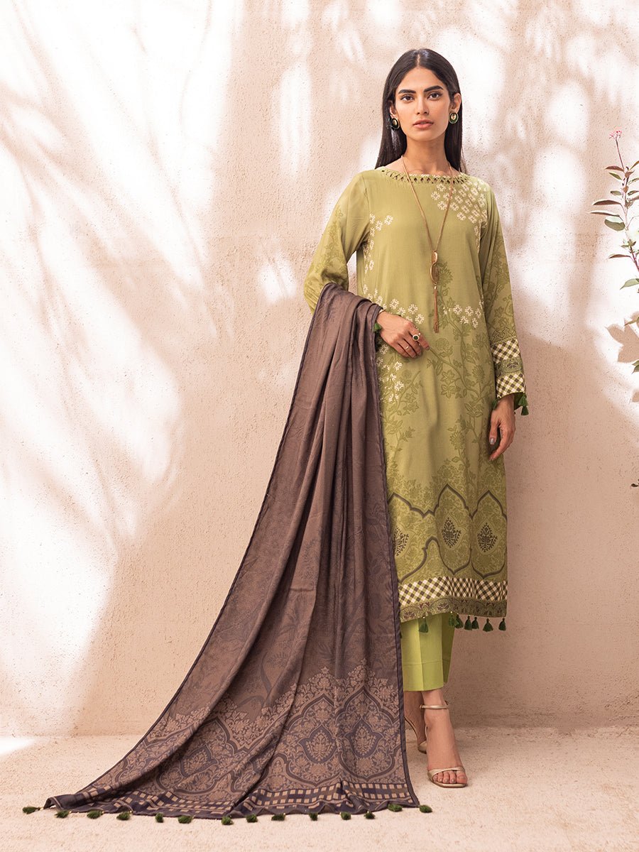 3pc Stitched Printed Linen Suit Vol.2 (WK-01195) - SalitexOnline