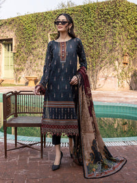 3pc Unstitched - Digital Printed Lawn Shirt & Dupatta with Dyed Cambric Trouser - Sana Sara (SS-00008UT) - SalitexOnline