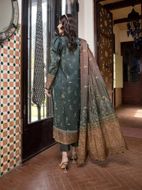 3pc Unstitched - Digital Printed Lawn Shirt & Dupatta with Dyed Cambric Trouser - Sana Sara (SS-00013UT) - SalitexOnline