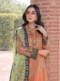 3pc Unstitched - Digital Printed Lawn Shirt & Dupatta with Dyed Cambric Trouser - Sana Sara (SS-00021UT) - SalitexOnline