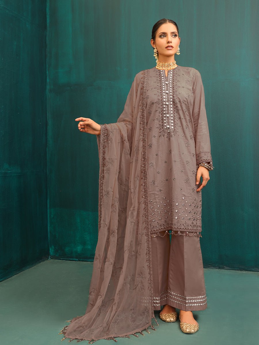 3pc Unstitched Embroidered Jacquard - Rang e Ashnai (WK-01114UT) - SalitexOnline