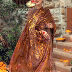 3pc Unstitched - Heavy Embroidered Lawn Suit with Organza Foil Dupatta - Singhaar (WK-01028BUT) - SalitexOnline