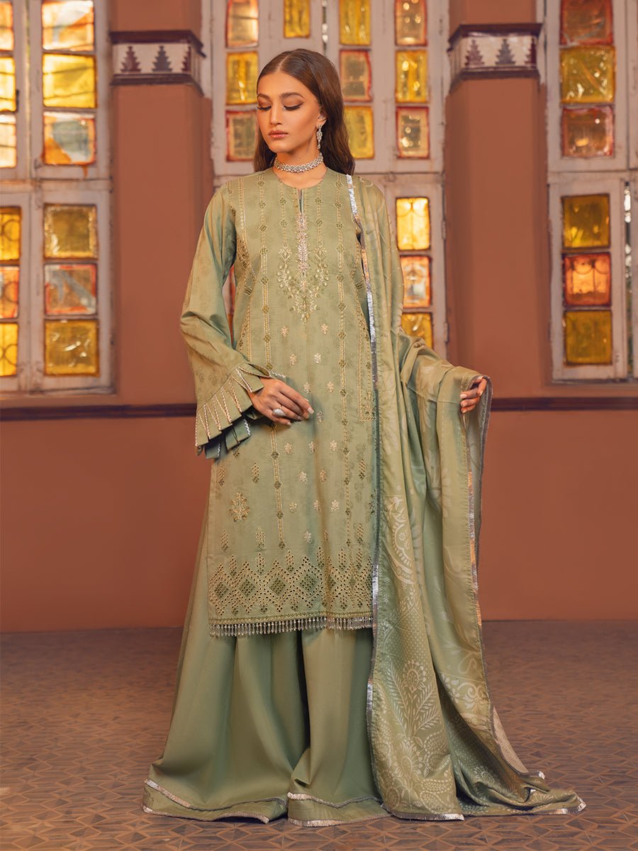 3pc Unstitched - Jacquard Embroidered Suit - SalitexOnline