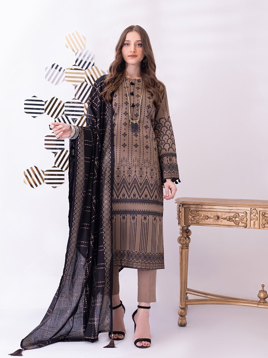 3pc Unstitched- Paste Printed Lawn Suit (SS-00056AUT) - SalitexOnline