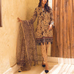 3pc Unstitched - Printed Lawn with Printed Organza Dupatta - SalitexOnline