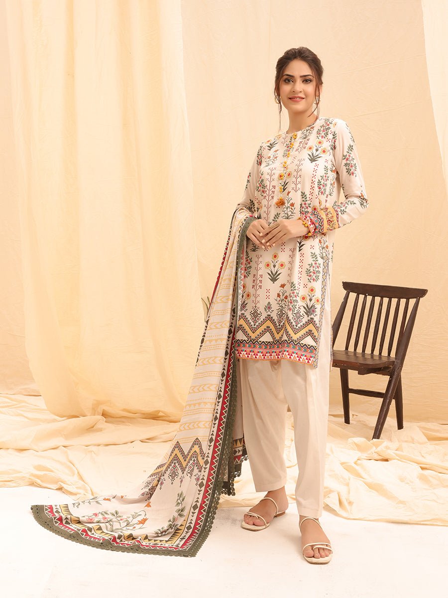 3pc Unstitched Printed Linen Vol.1 (WK-01175UT) - SalitexOnline