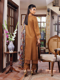3pc Unstitched Winter Embroidered Suit With Shawl Peach Leather (PLEMB-05UT) - SalitexOnline