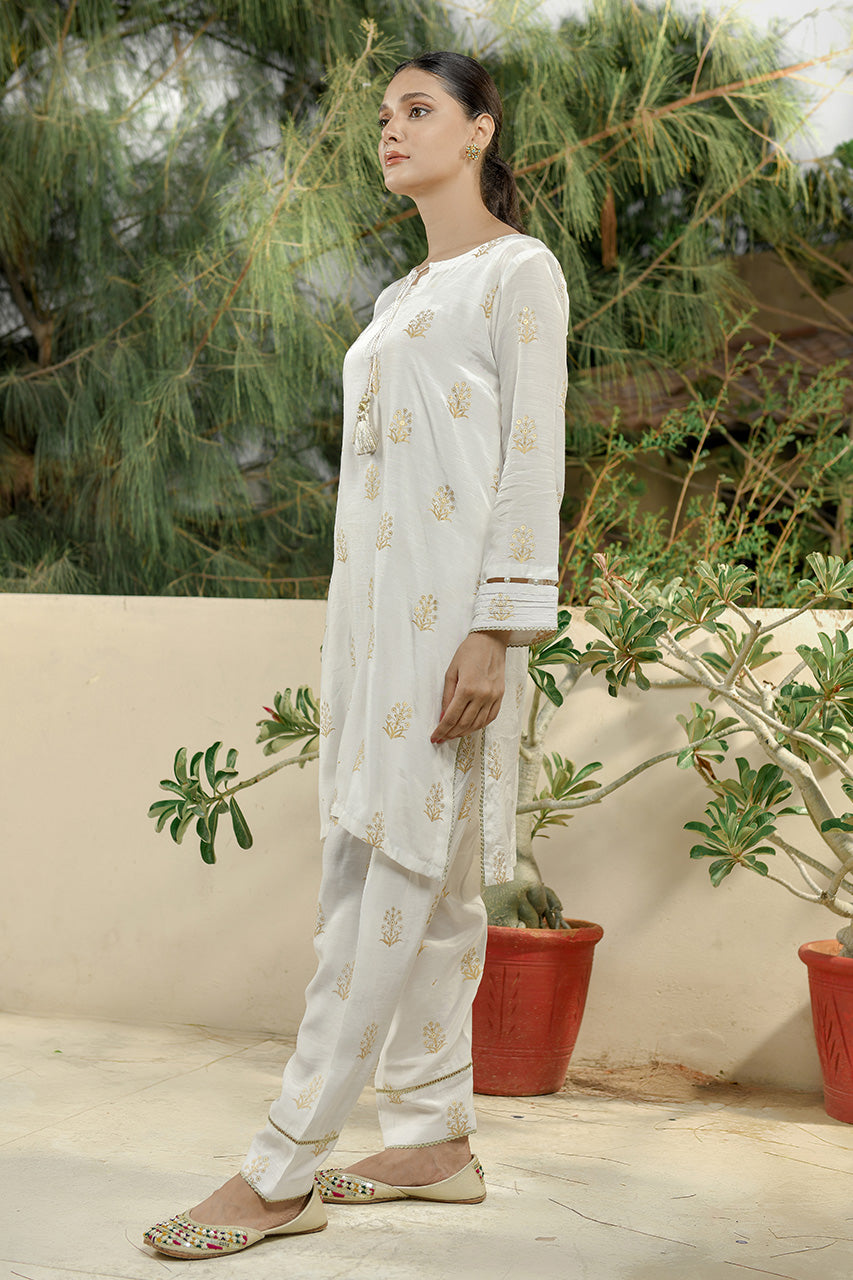 2Pc Printed Stitched Suit