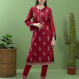 2PC Unstitched Dyed Embroidered Shirt & Trouser