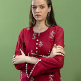 2PC Unstitched Dyed Embroidered Shirt & Trouser