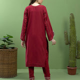 2PC Unstitched Dyed Embroidered Shirt & Trouser