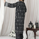 2pc -Unstitched Lawn Printed Shirt With Printed Cambric Trouser