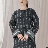 2pc -Unstitched Lawn Printed Shirt With Printed Cambric Trouser