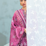 3pc Unstitched - Printed  Lawn Shirt With Printed Embroidered Lawn Dupatta