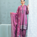 3pc Unstitched - Printed  Lawn Shirt With Printed Embroidered Lawn Dupatta