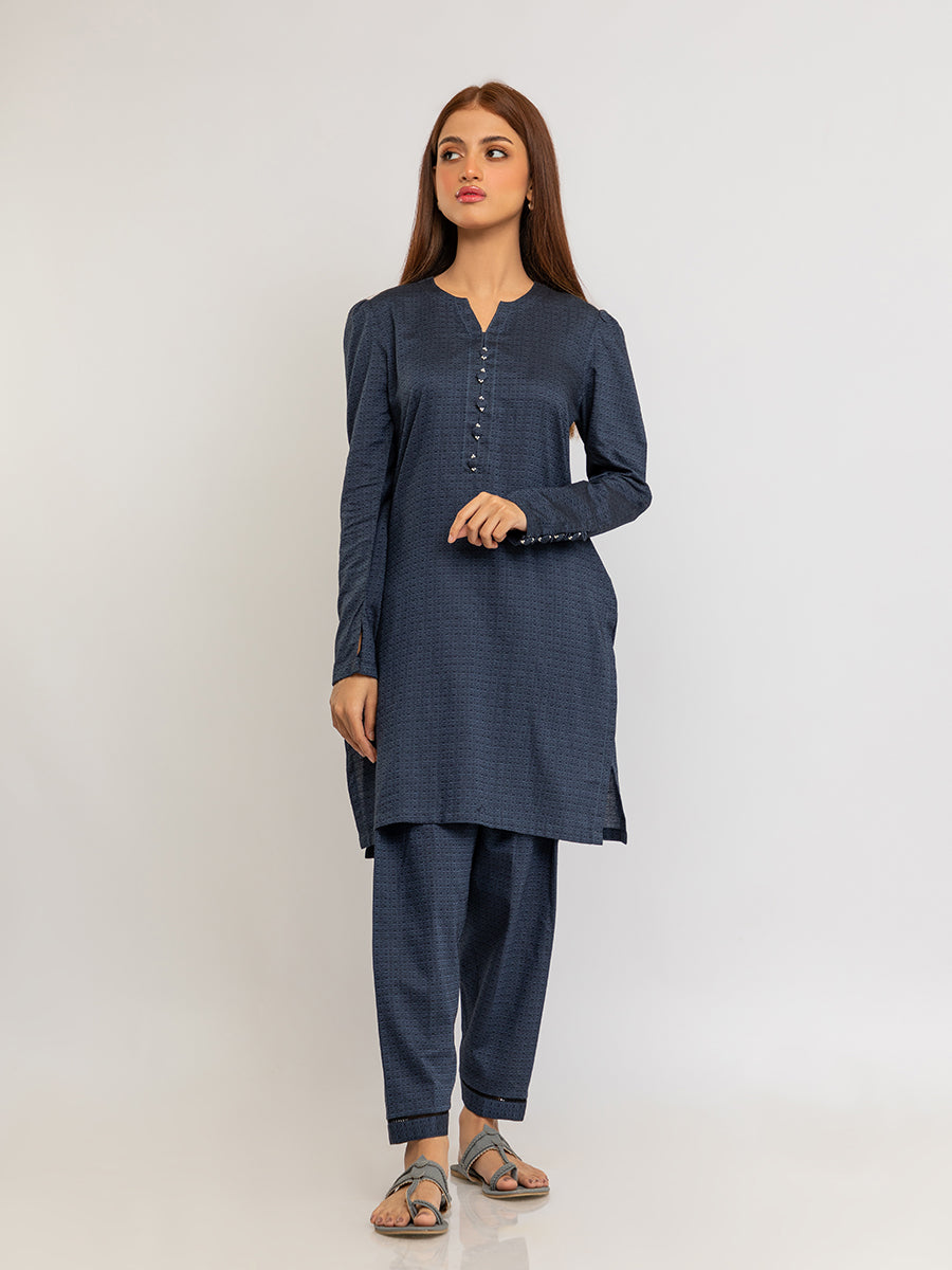 2pc- Stitched Solid Yarn Dyed Suit