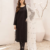 3pc Unstitched - Dyed Embroidered Shirt With Chiffon Embroidered Dupatta