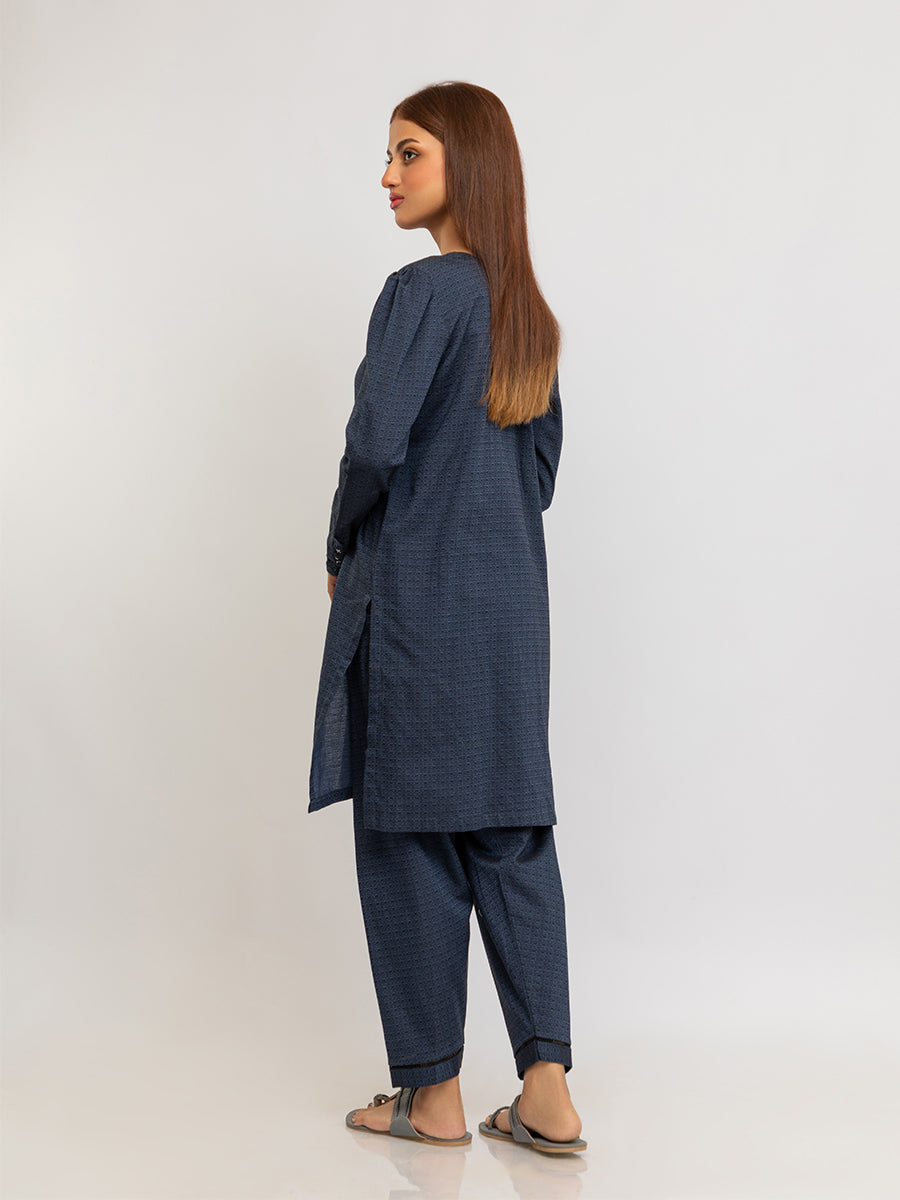 2pc- Stitched Solid Yarn Dyed Suit