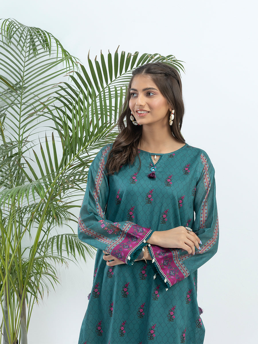 1pc Unstitched - Printed Lawn Shirt