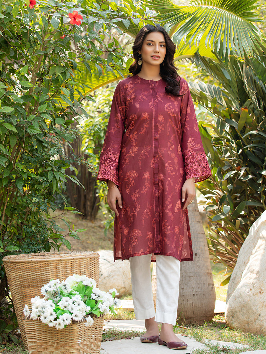 1pc - Printed Embroidered Lawn Shirt