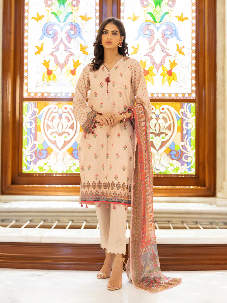 2pc Unstitched - Printed Lawn Shirt With Trouser