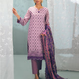 2pc Unstitched - Printed  Lawn Shirt With Dyed Cambric Trouser