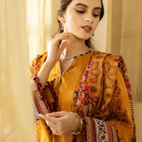 2pc Unstitched - Lawn Printed Embroidered Shirt With Printed Lawn Dupatta