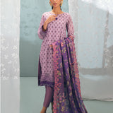 2pc Unstitched - Printed  Lawn Shirt With Dyed Cambric Trouser
