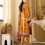 2pc Unstitched - Lawn Printed Embroidered Shirt With Printed Lawn Dupatta