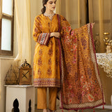 2pc Unstitched - Lawn Printed Embroidered Shirt With Printed Lawn Dupatta