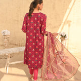 2pc Unstitched - Printed Lawn Shirt With Printed Chiffon Dupatta