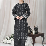 2pc -Unstitched Lawn Printed Shirt With Printed Cambric Trouser