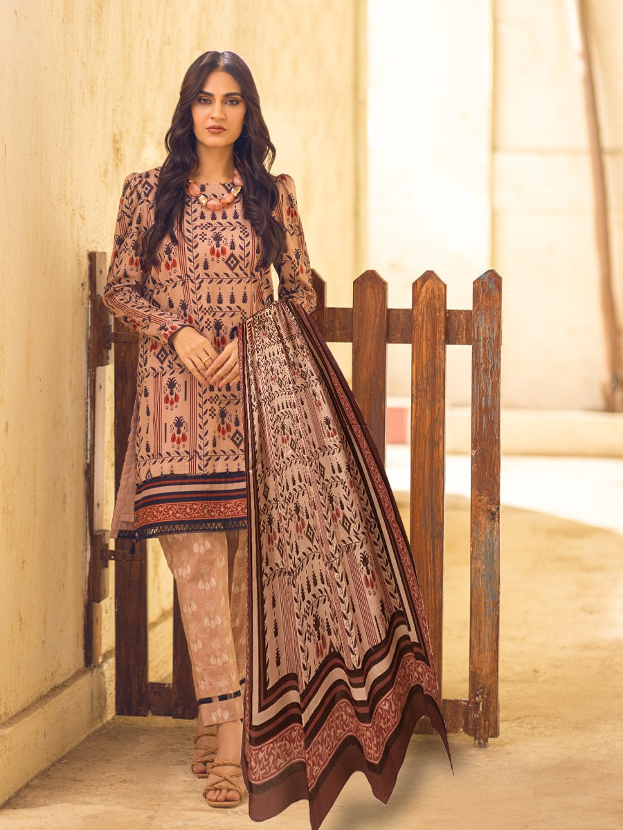 2pc Unstitched - Printed Lawn with Trouser