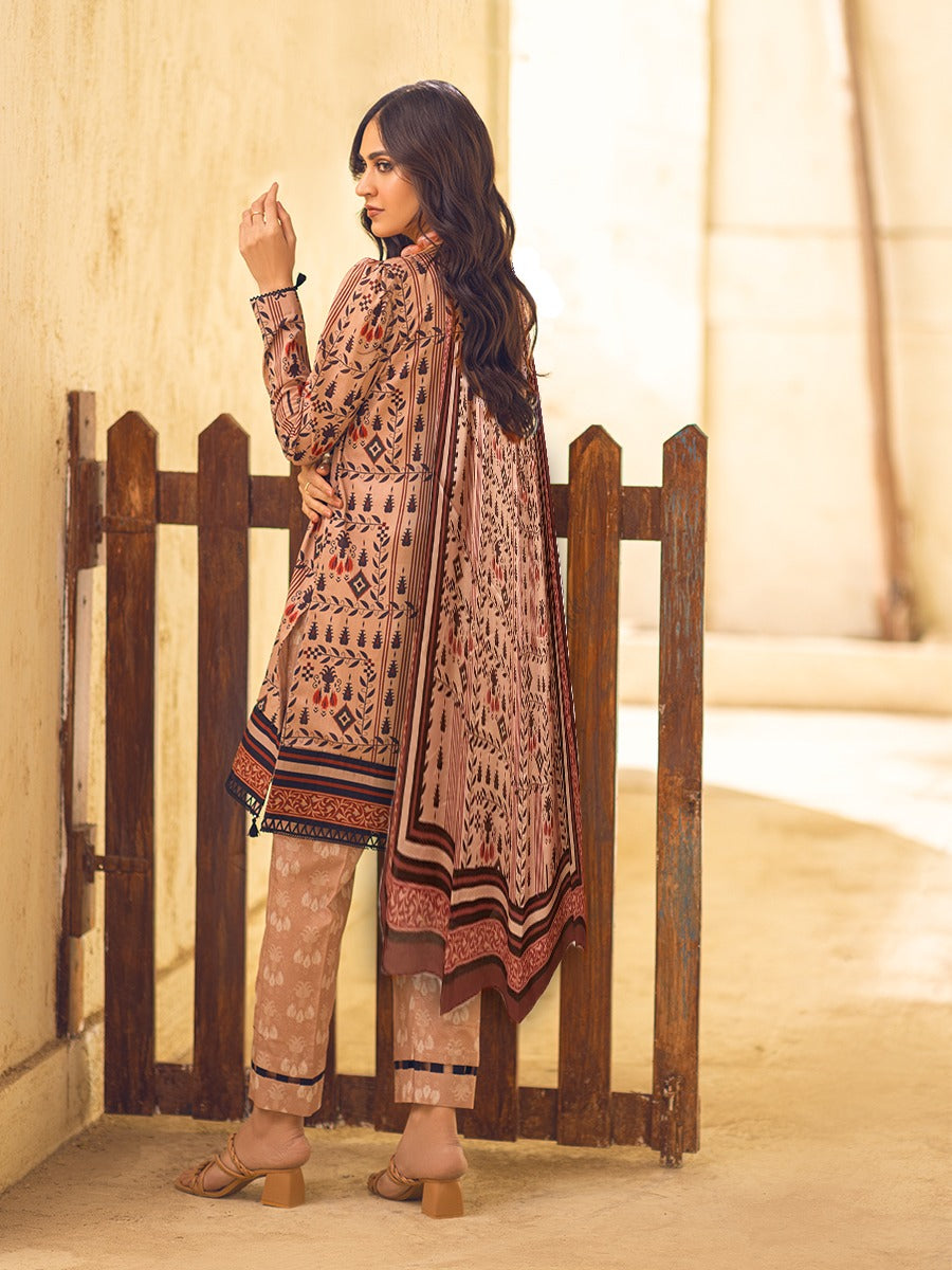 3pc Unstitched - Printed Lawn with Printed Lawn Dupatta