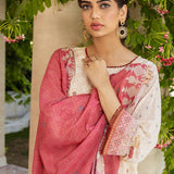 3pc Unstitched- Printed Embroidered Lawn Suit