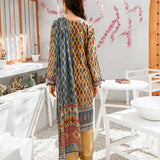 2pc Unstitched - Printed Lawn Shirt with Dyed Cambric Trouser