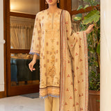 2pc Unstitched - Printed Lawn Shirt with  Dyed Cambric Trouser