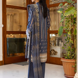 2pc Unstitched - Printed Lawn Shirt with Dyed Cambric Trouser