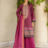 3pc Unstitched- Printed Embroidered Lawn Suit