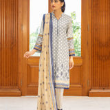 2pc Unstitched - Printed Lawn Shirt with Dyed Cambric Trouser